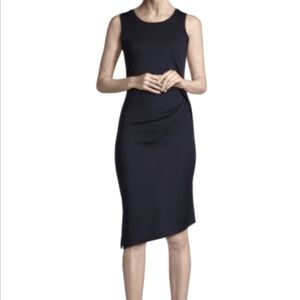 MICHAEL MICHAEL KORS WOMEN Asymmetric Cotton Blend Knee-Length Dress Black, S